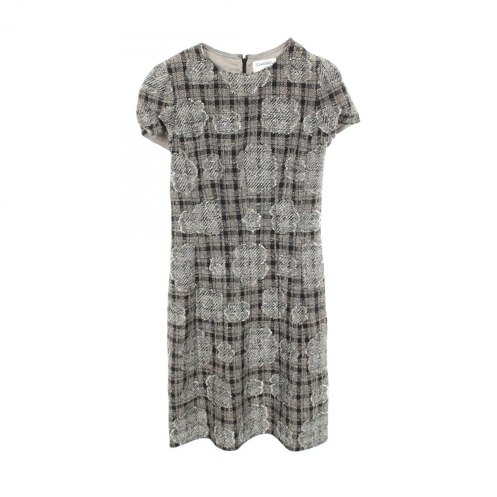 Chanel Camellia Check Tweed Shirt Dress #297027C14B